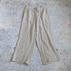 Linen wide leg trousers